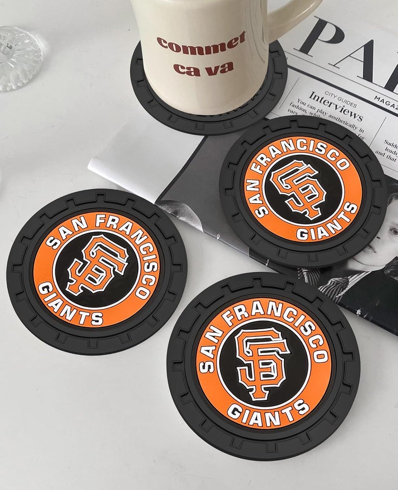 Kaleduo 2PCS Car Cup Holder Coaster,Auto Cup Holder Insert Coaster for San Francisco Giants Baseball Fans, Non-Slip Car Drink Holder Mat, Interior Accessories, SF Giants - Image 5